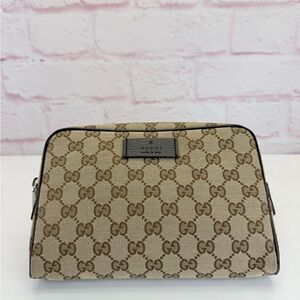 Authentic Gucci Monogram Gg Khaki Waist Fanny Belt Bag